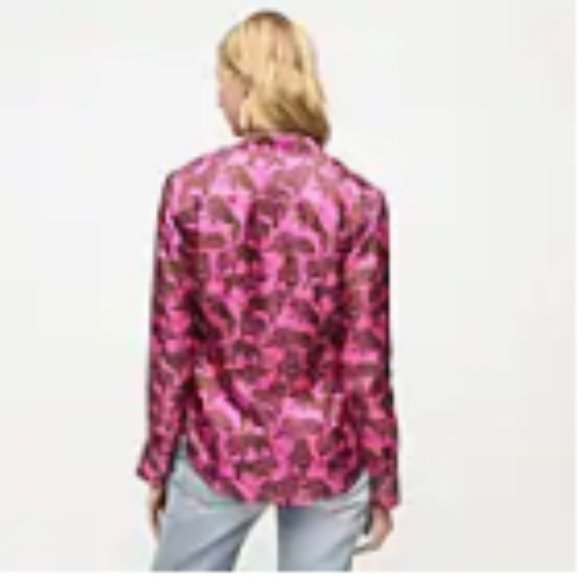 J.Crew Silk Shirt in Lions Print 14 - Picture 7 of 10